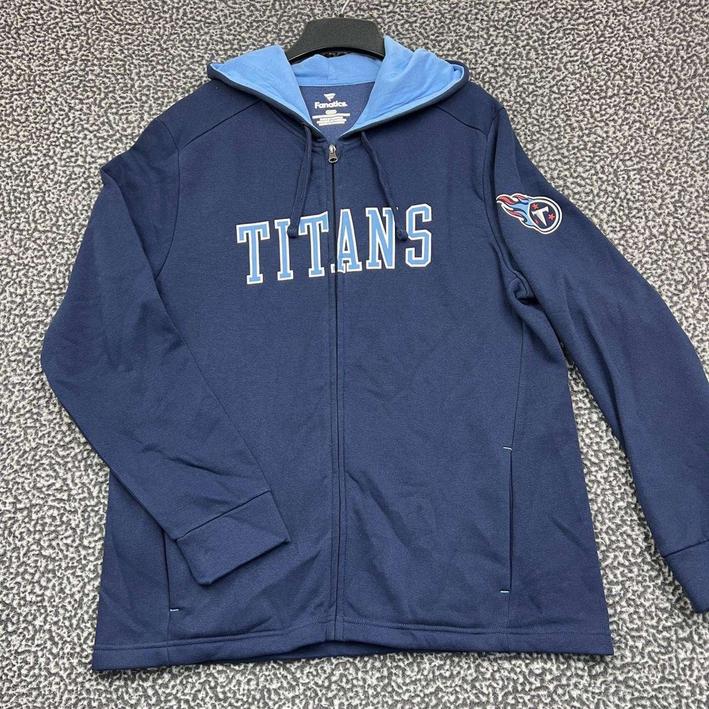 Tennessee Titans Hoodie Men Large Blue Fanatics Full Zip Long Sleeve New L